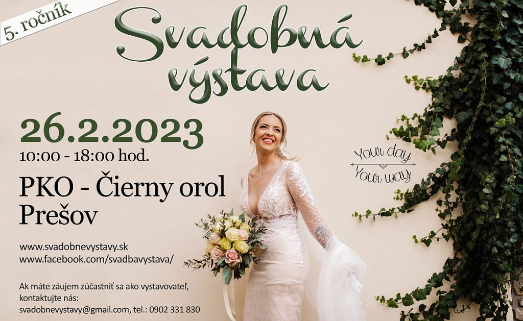Svadobné výstavy organizované po celom Slovensku, Prešov, 2023, svadobna vystava, svadobná výstava Prešov, PKO Presov, Čierny orol