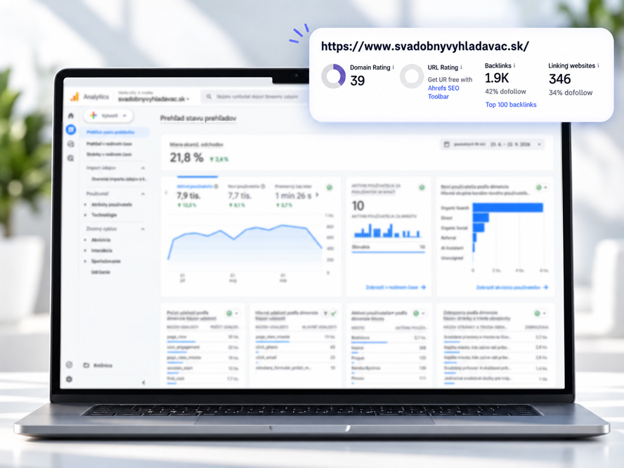 Naša svadba - Report Google analytics a Domain Rating september 2026